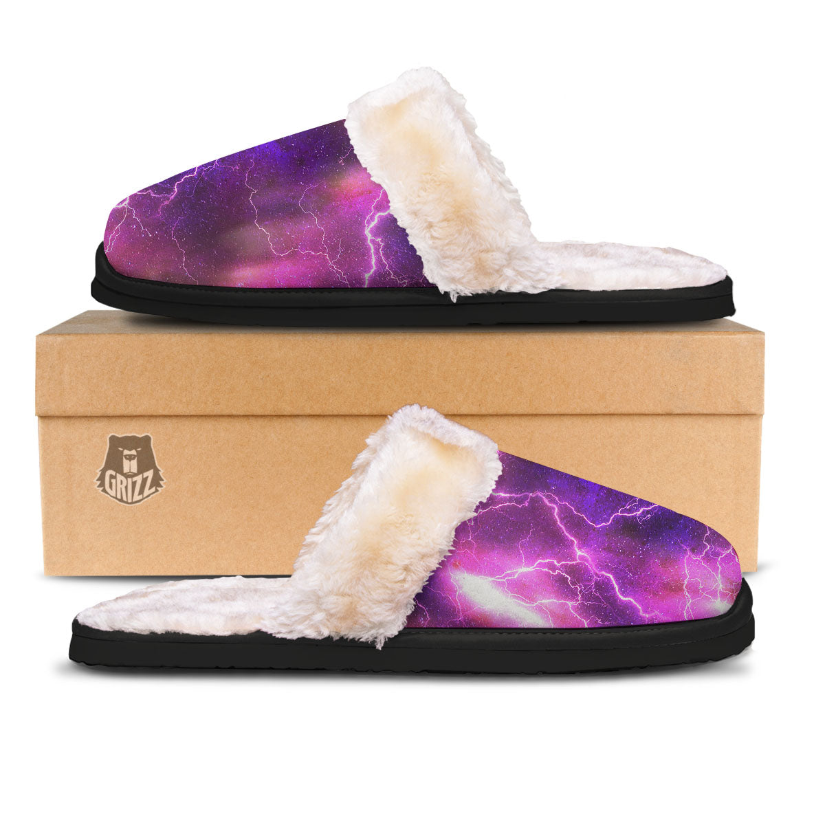 Plasma Lightning Print Slippers-grizzshop