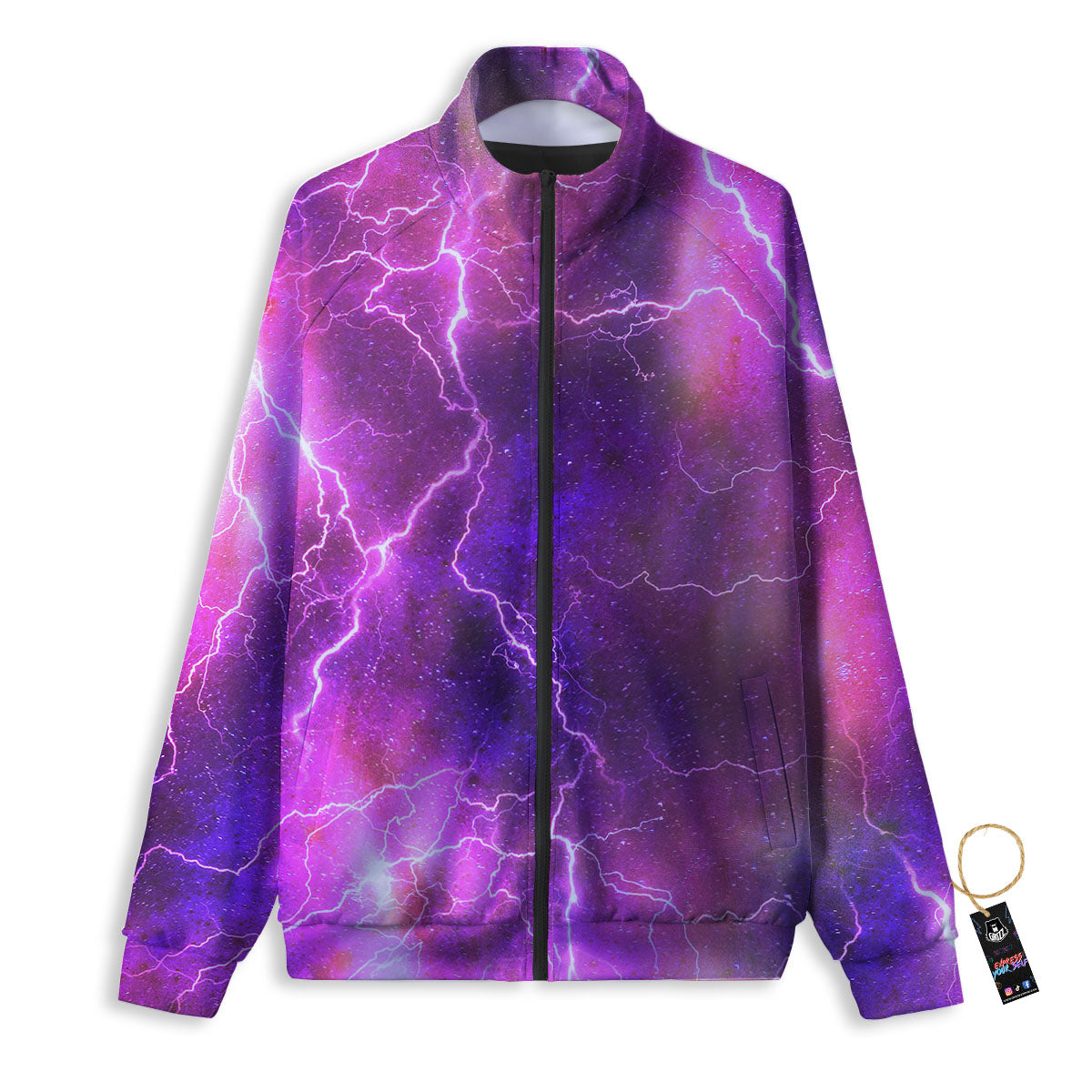 Plasma Lightning Print Track Jacket-grizzshop