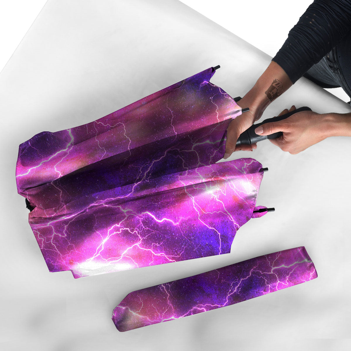 Plasma Lightning Print Umbrella-grizzshop