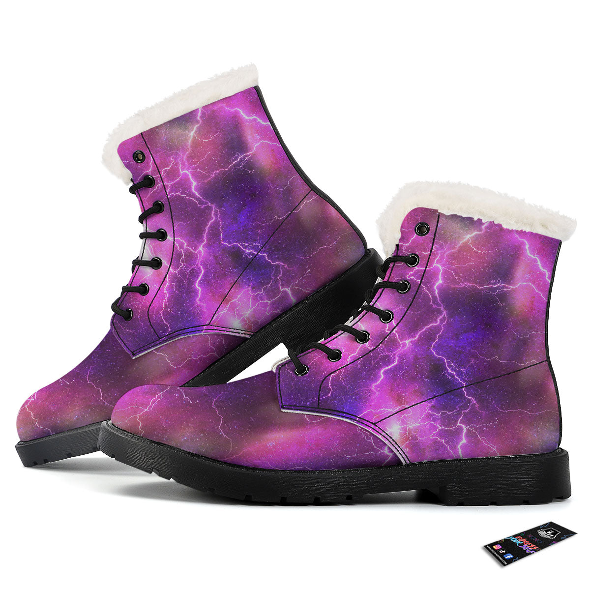 Plasma Lightning Print Winter Boots-grizzshop