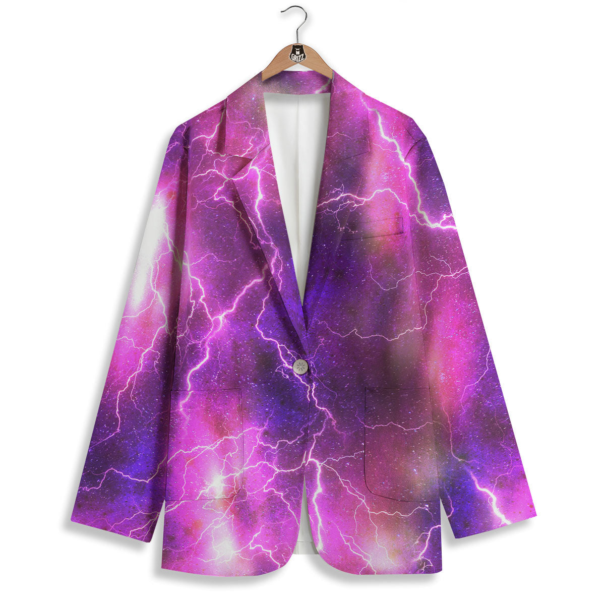 Plasma Lightning Print Women's Blazer-grizzshop