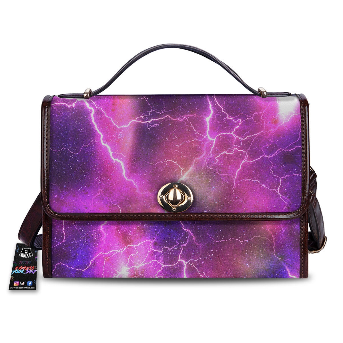Plasma Lightning Print Women's Satchel Bag