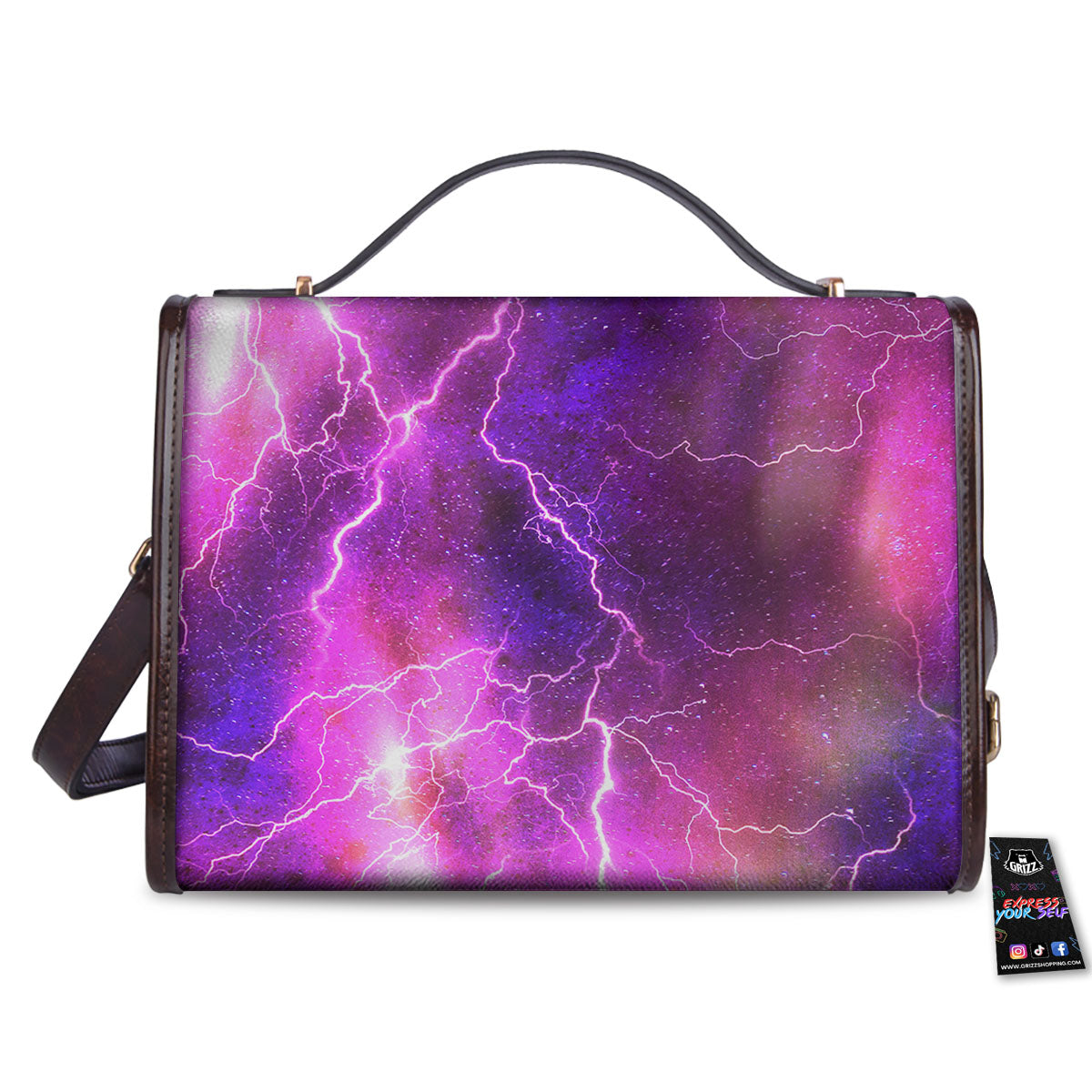 Plasma Lightning Print Women's Satchel Bag