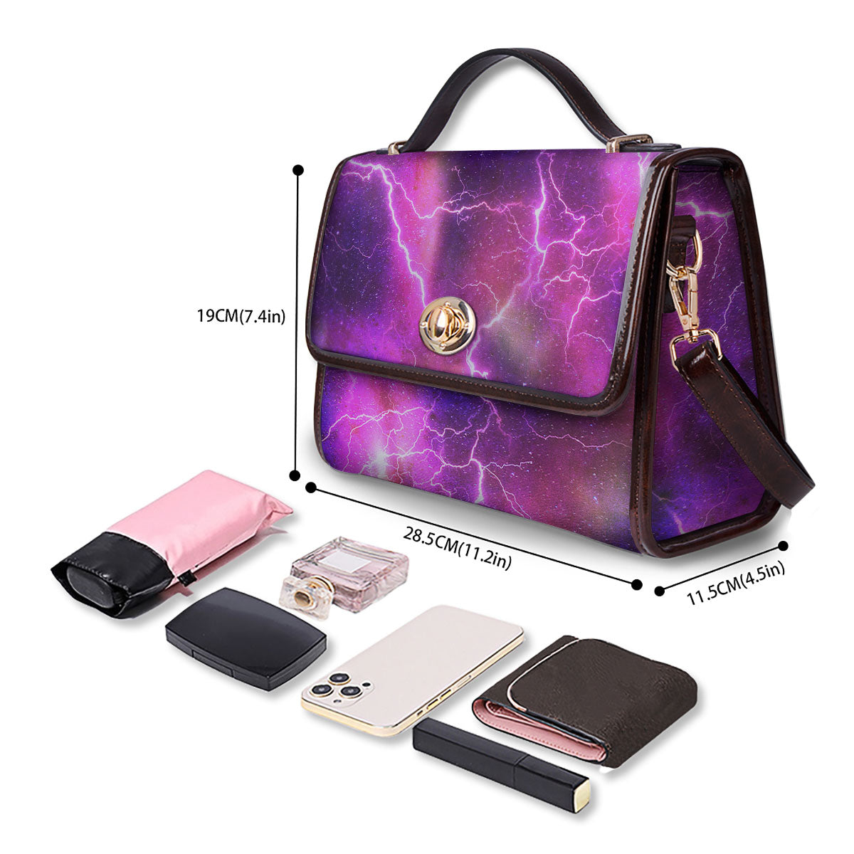 Plasma Lightning Print Women's Satchel Bag