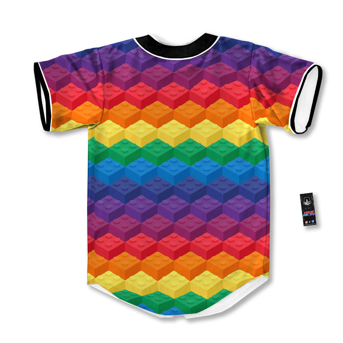Plastic Blocks Building Print Pattern Baseball Jersey-grizzshop