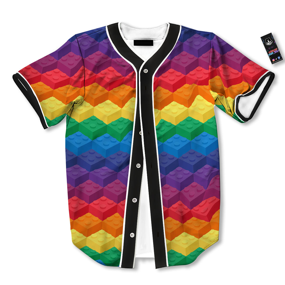 Plastic Blocks Building Print Pattern Baseball Jersey-grizzshop