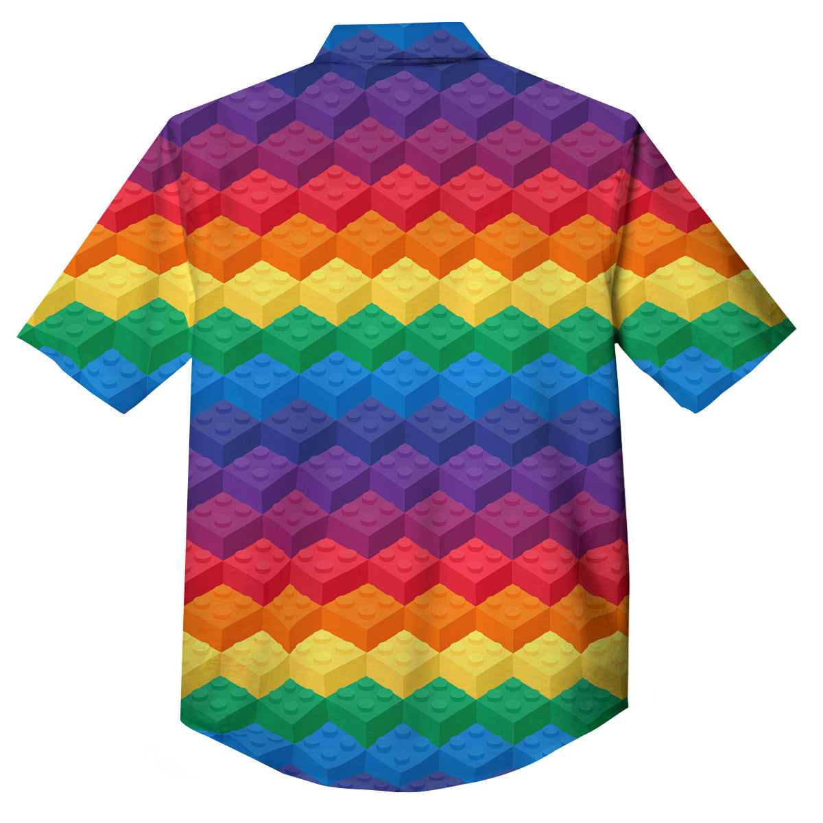 Plastic Blocks Building Print Pattern Button Up Shirt-grizzshop