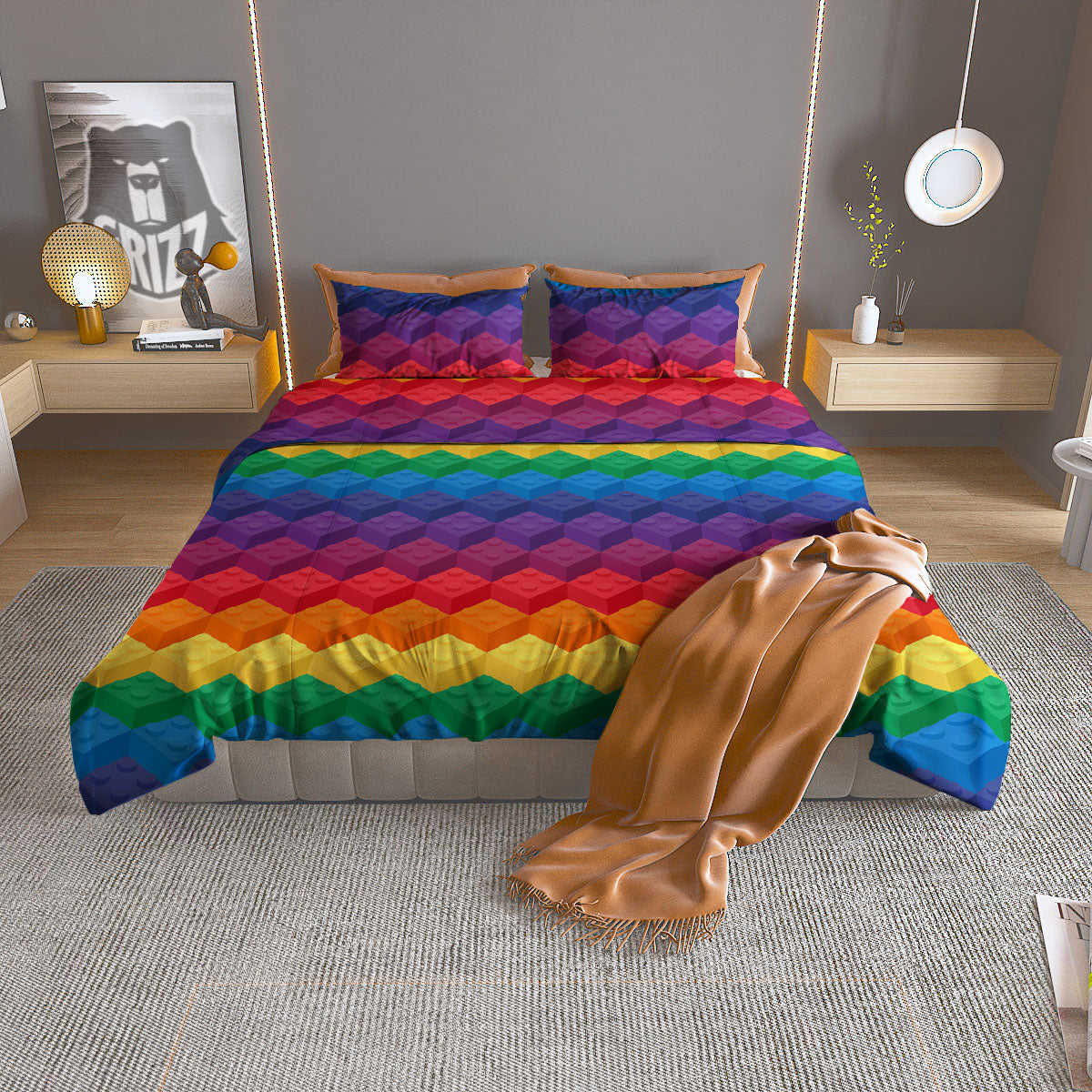 Plastic Blocks Building Print Pattern Duvet Cover Bedding Set-grizzshop