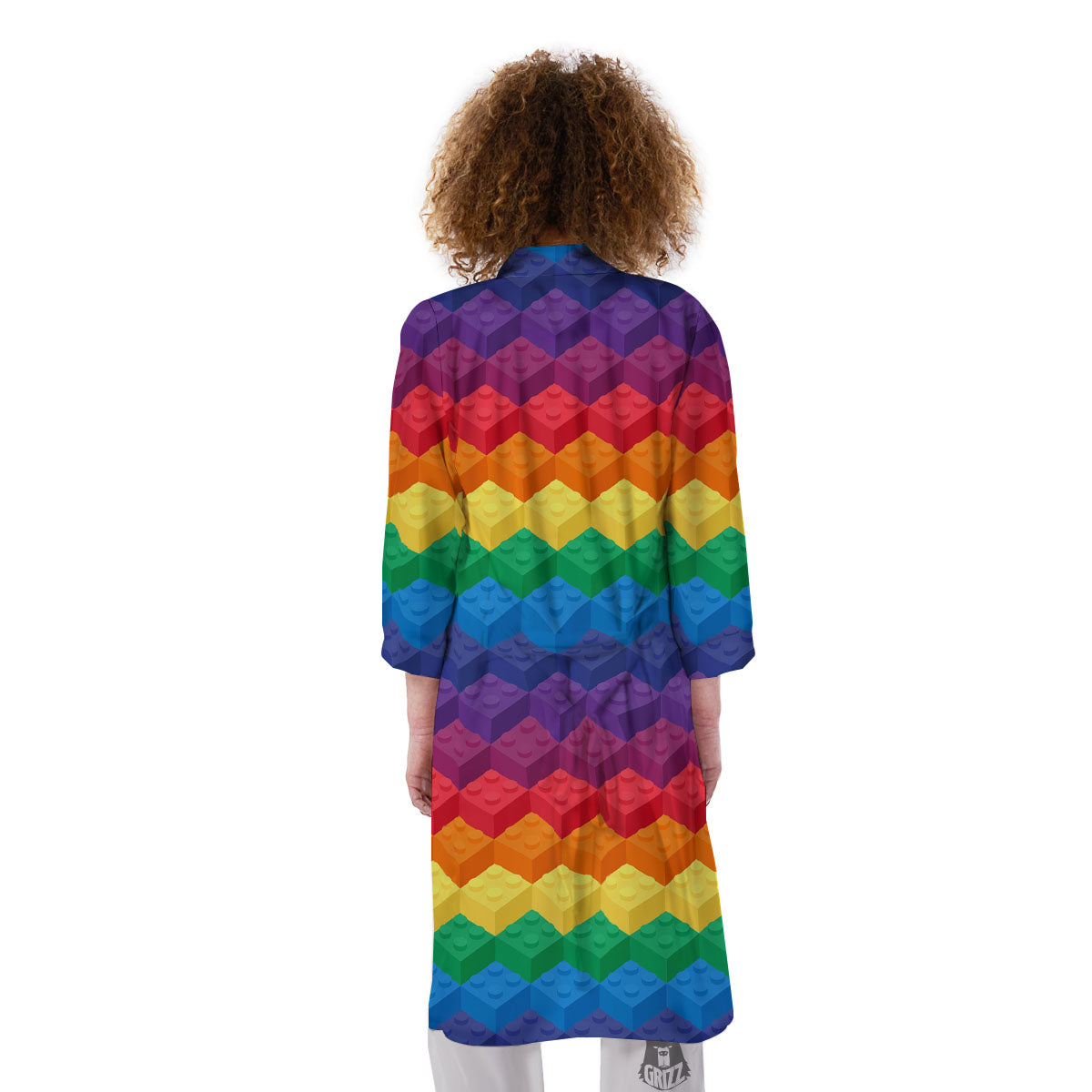 Plastic Blocks Building Print Pattern Kimono-grizzshop