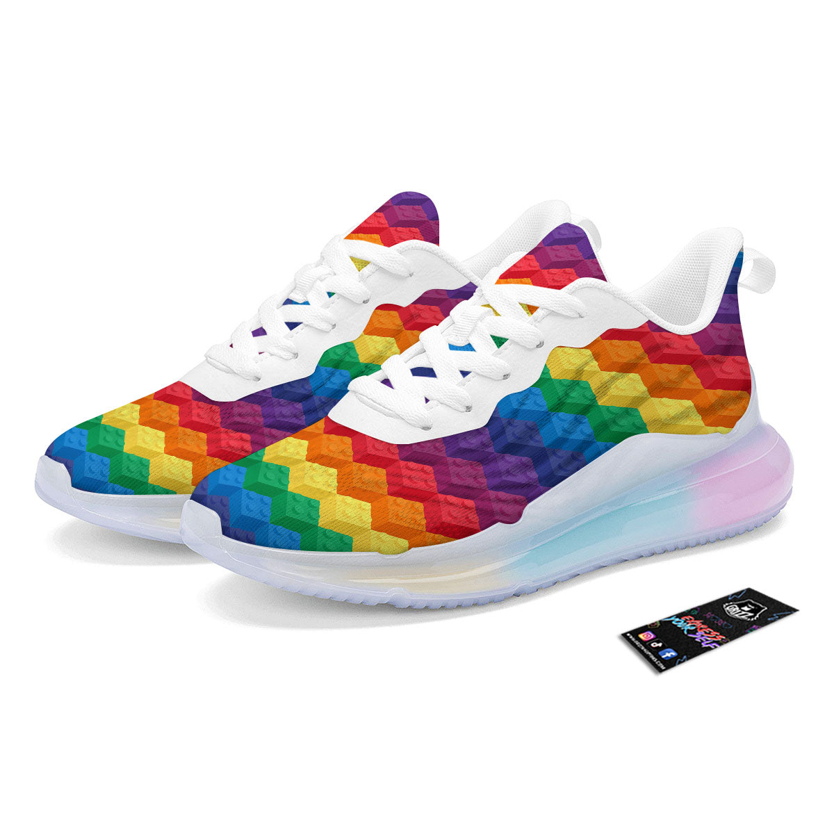 Plastic Blocks Building Print Pattern Running Sneakers-grizzshop