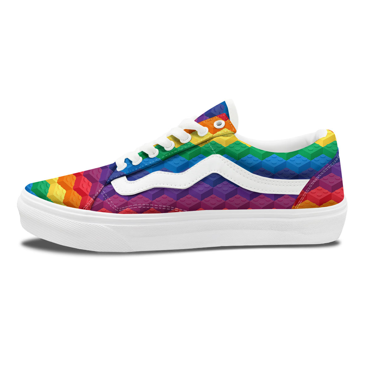 Plastic Blocks Building Print Pattern Skate Shoes-grizzshop