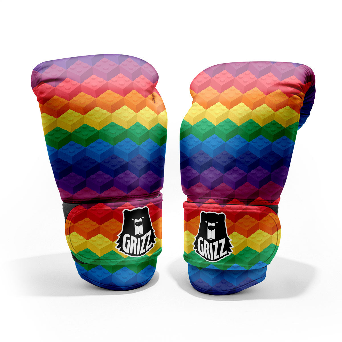 Plastic Blocks Building Print Pattern Sparring Gloves-grizzshop