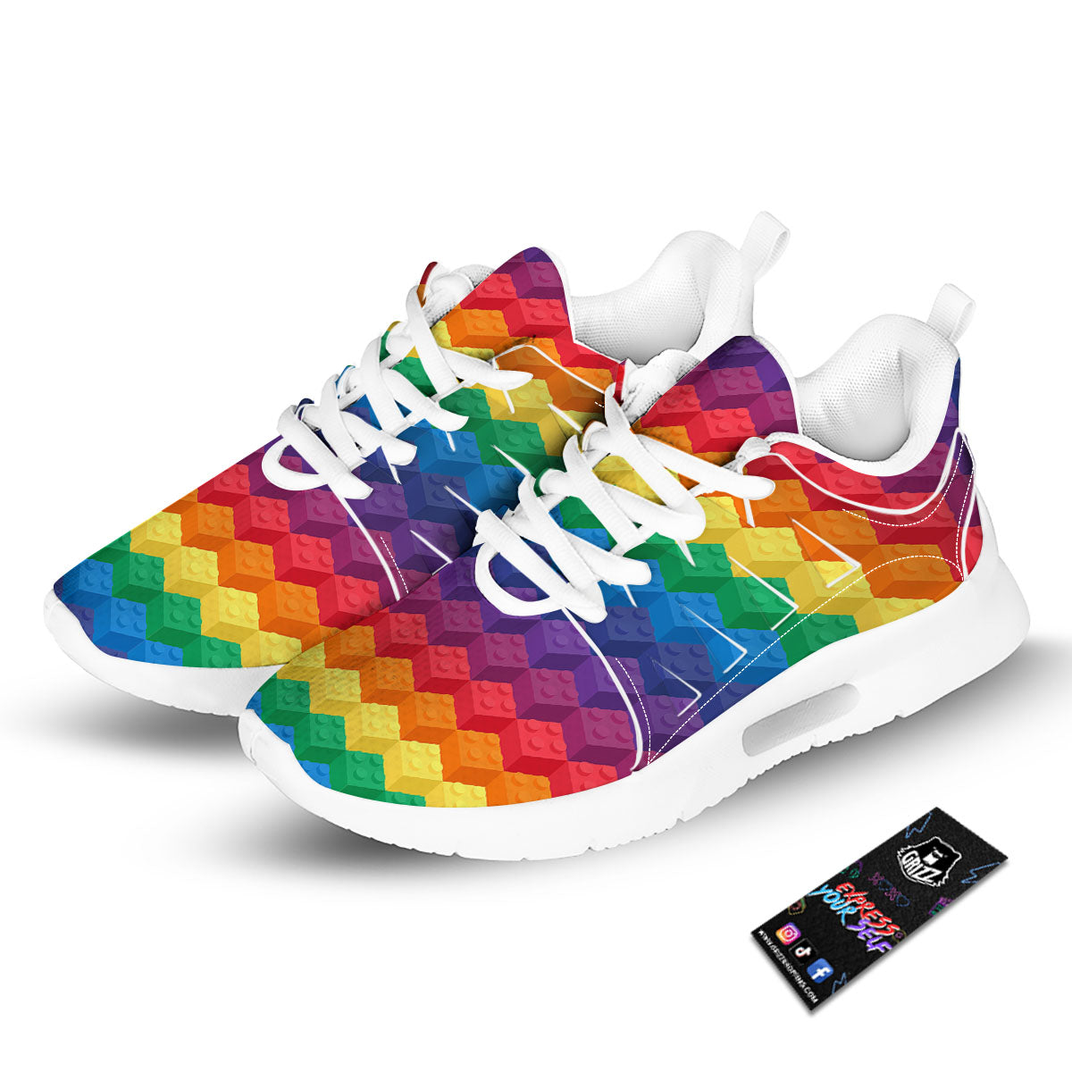 Plastic Blocks Building Print Pattern Tennis Shoes-grizzshop