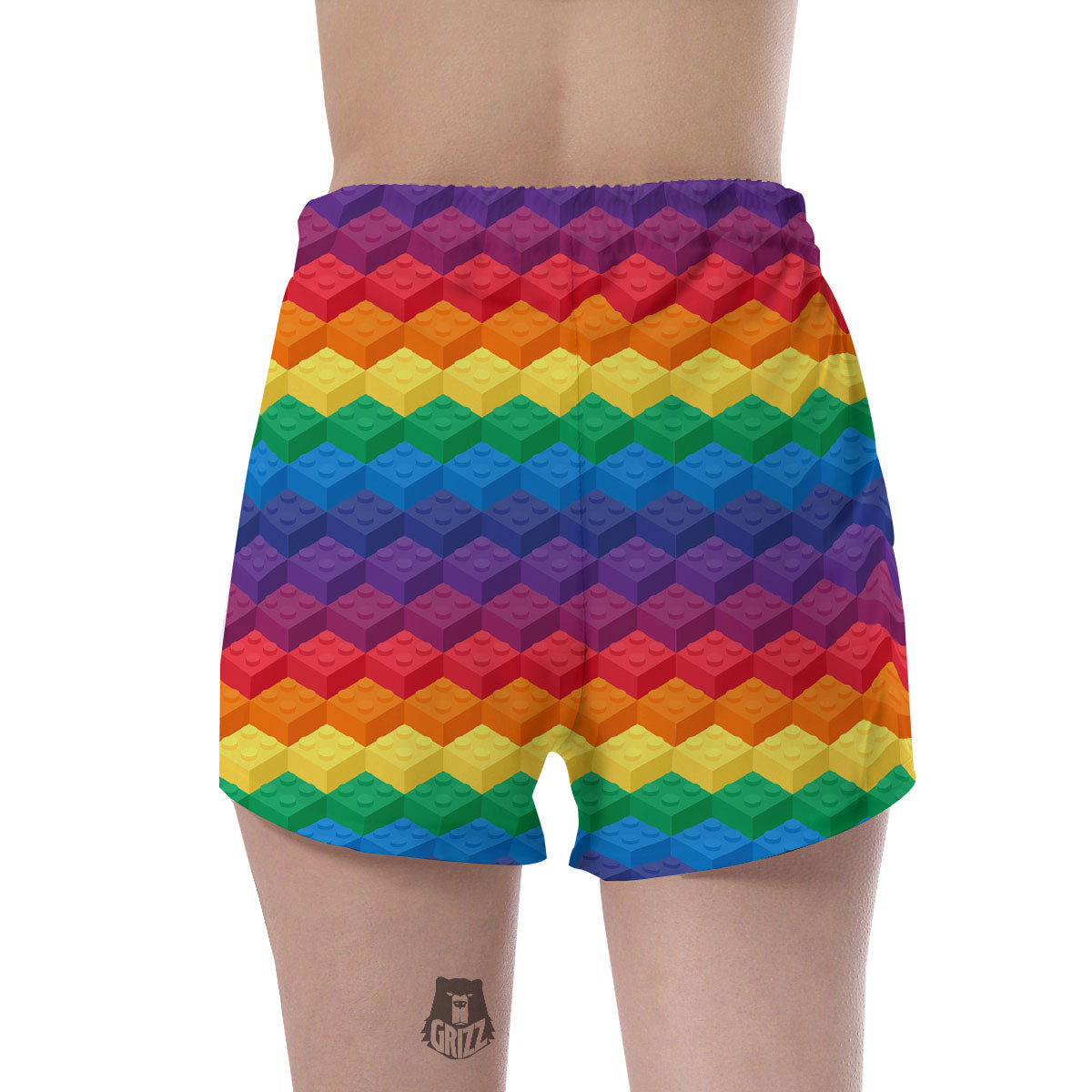 Plastic Blocks Building Print Pattern Women's Shorts-grizzshop