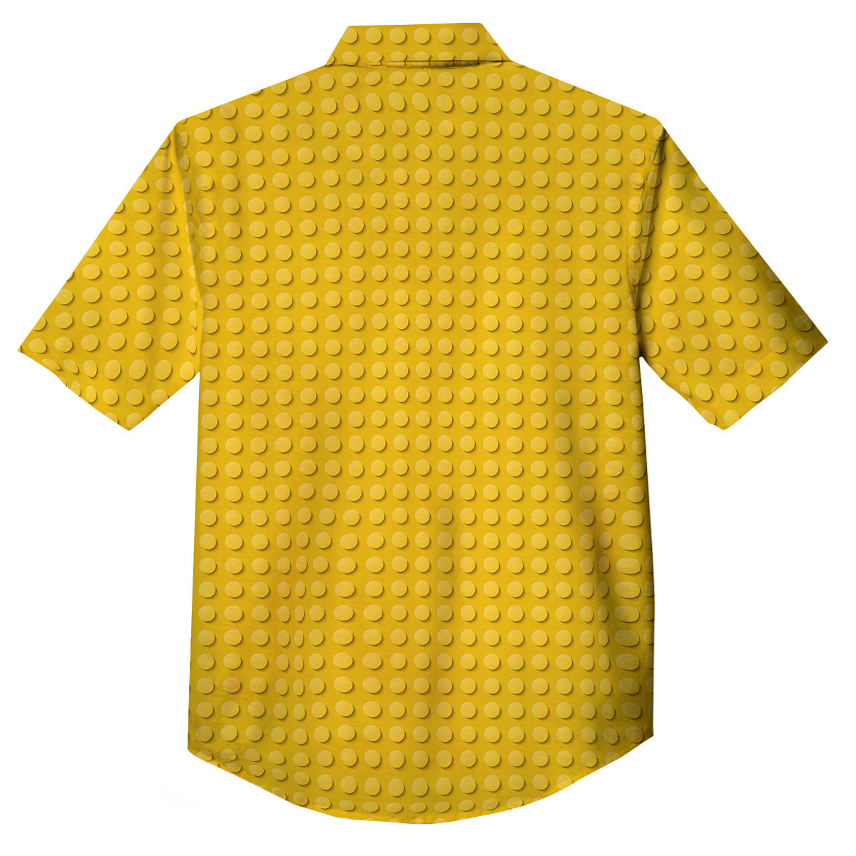 Plastic Building Blocks Yellow Print Pattern Button Up Shirt-grizzshop