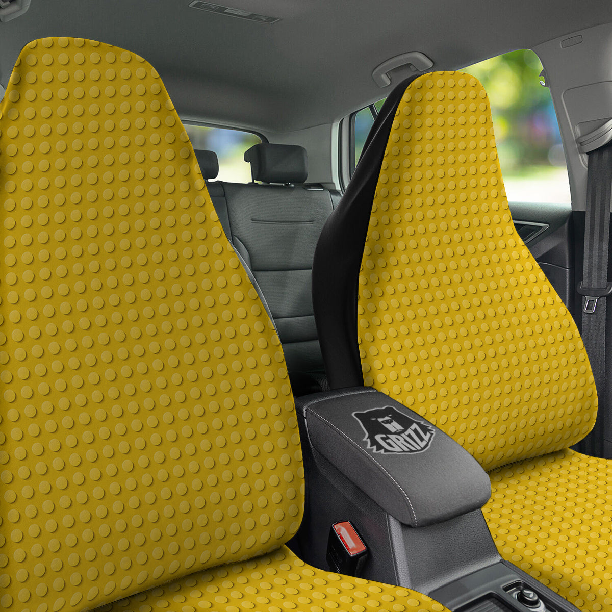 Plastic Building Blocks Yellow Print Pattern Car Seat Covers-grizzshop