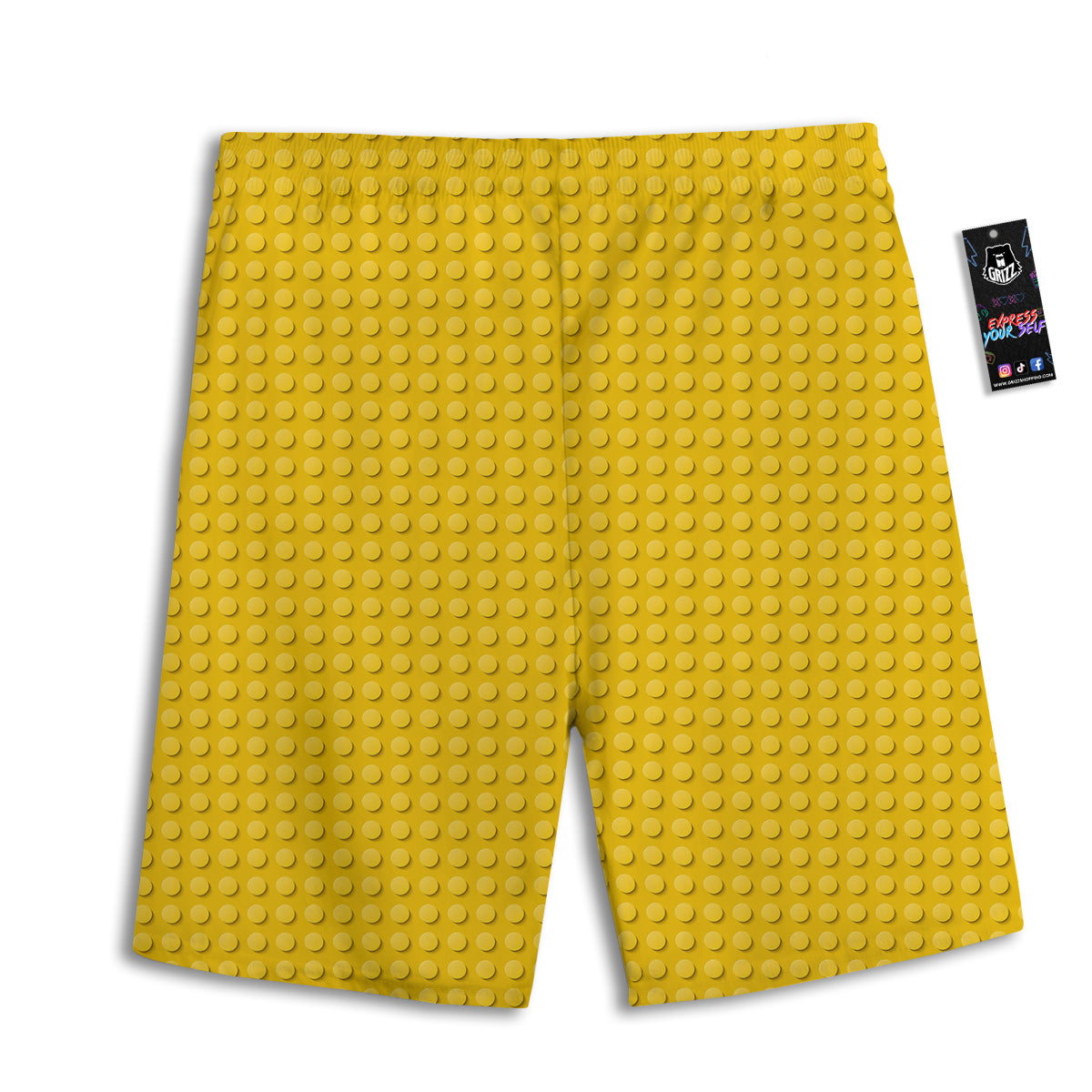 Plastic Building Blocks Yellow Print Pattern Men's Athletic Shorts