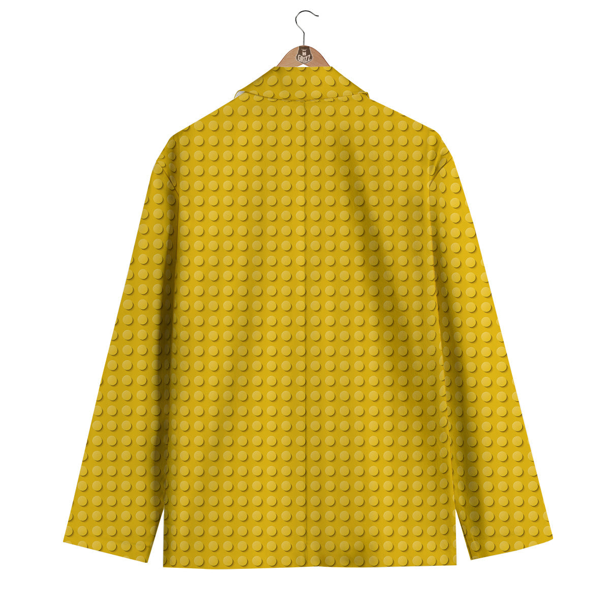 Plastic Building Blocks Yellow Print Pattern Men's Blazer-grizzshop