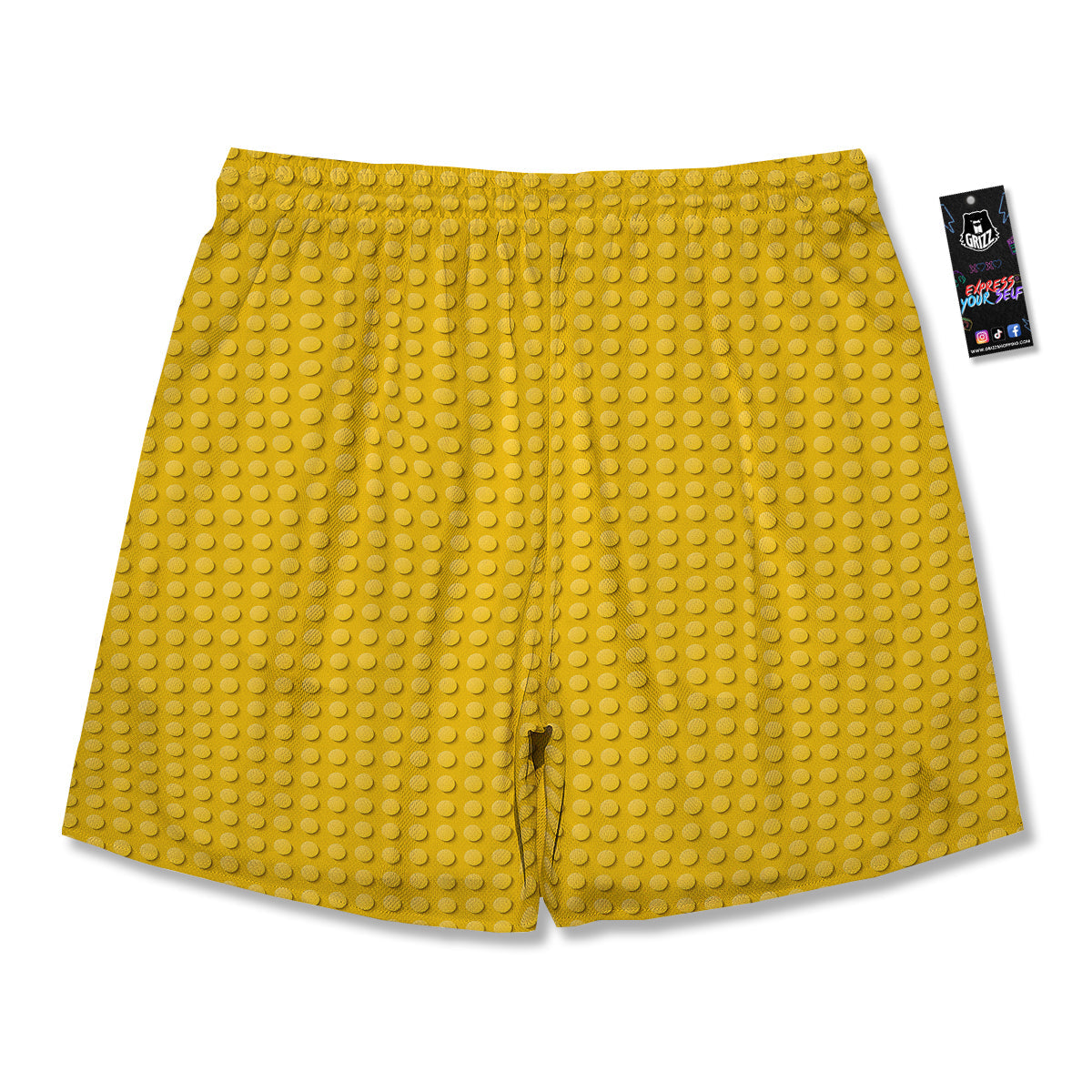 Plastic Building Blocks Yellow Print Pattern Men's Running Shorts-grizzshop