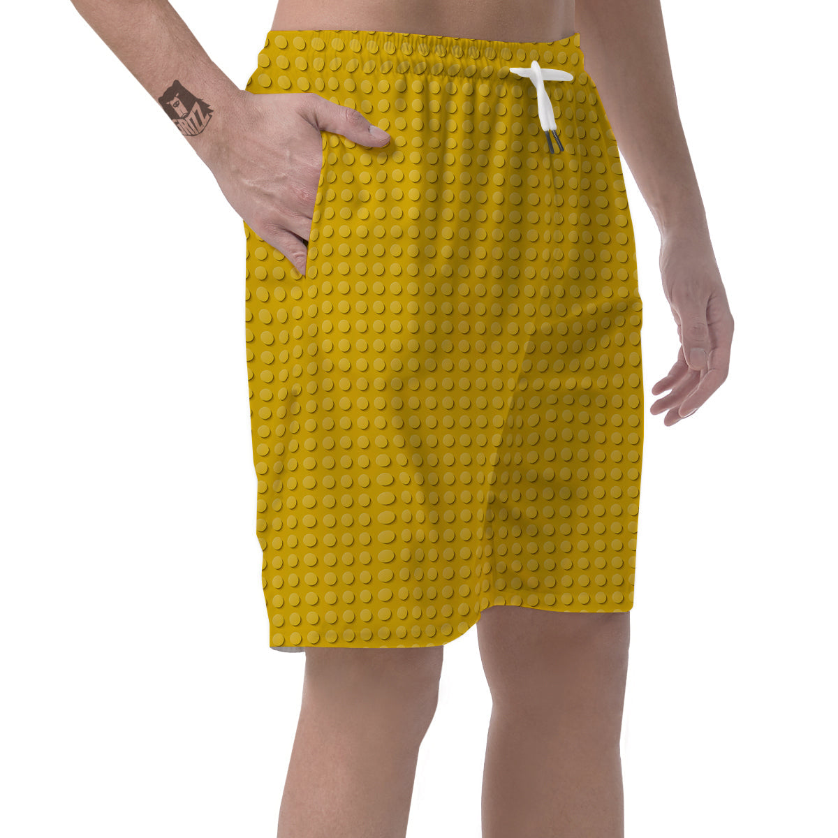 Plastic Building Blocks Yellow Print Pattern Men's Shorts-grizzshop