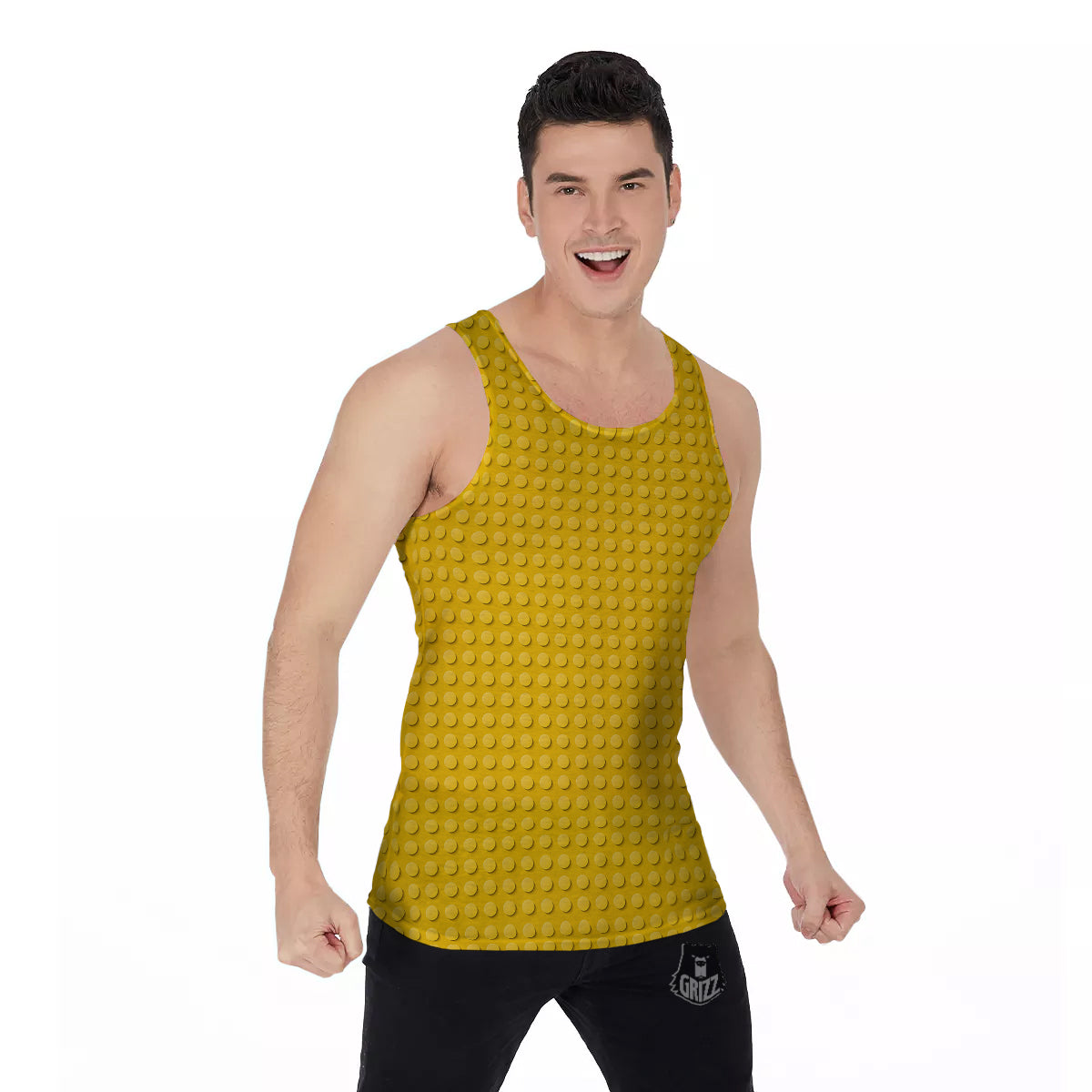 Plastic Building Blocks Yellow Print Pattern Men's Tank Top-grizzshop