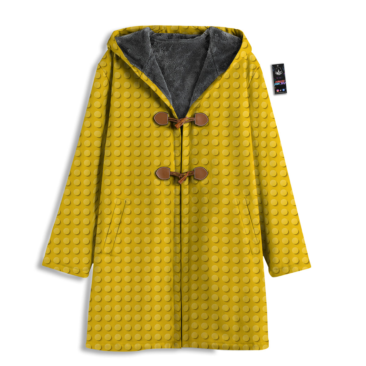Plastic Building Blocks Yellow Print Pattern Men's Windbreaker Jacket-grizzshop