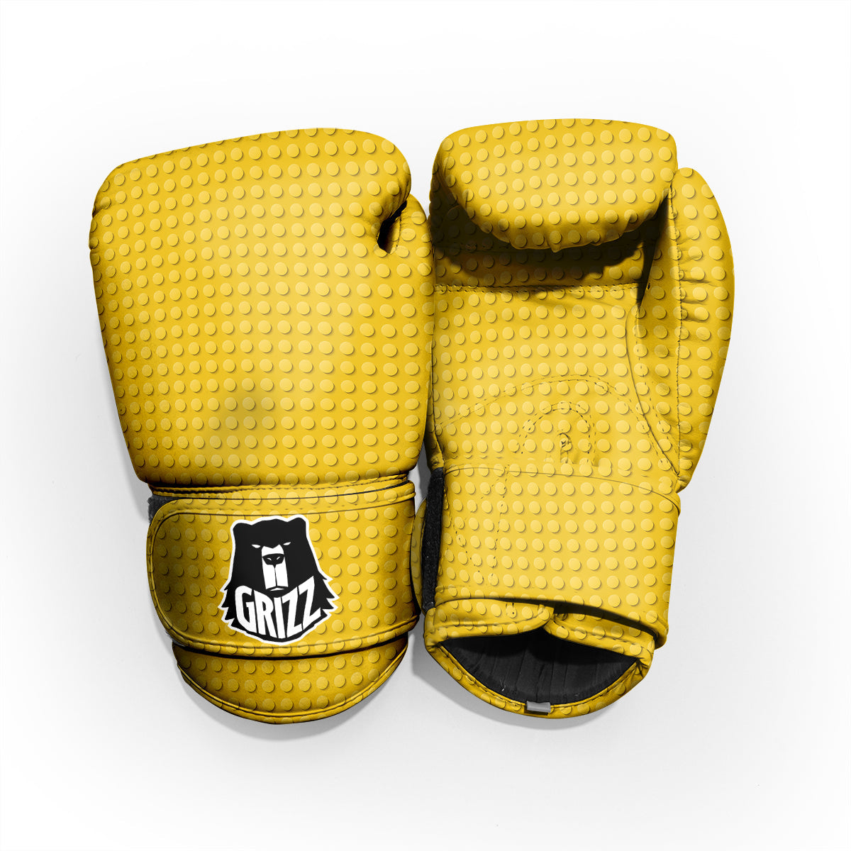 Plastic Building Blocks Yellow Print Pattern Pro Boxing Glove