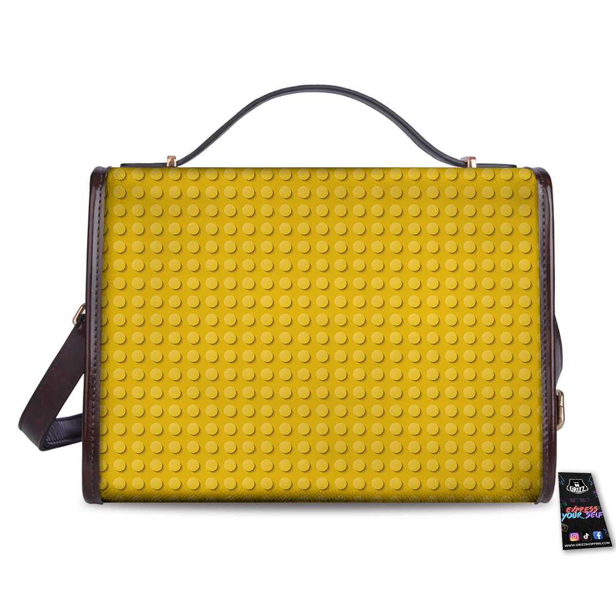 Plastic Building Blocks Yellow Print Pattern Women's Satchel Bag