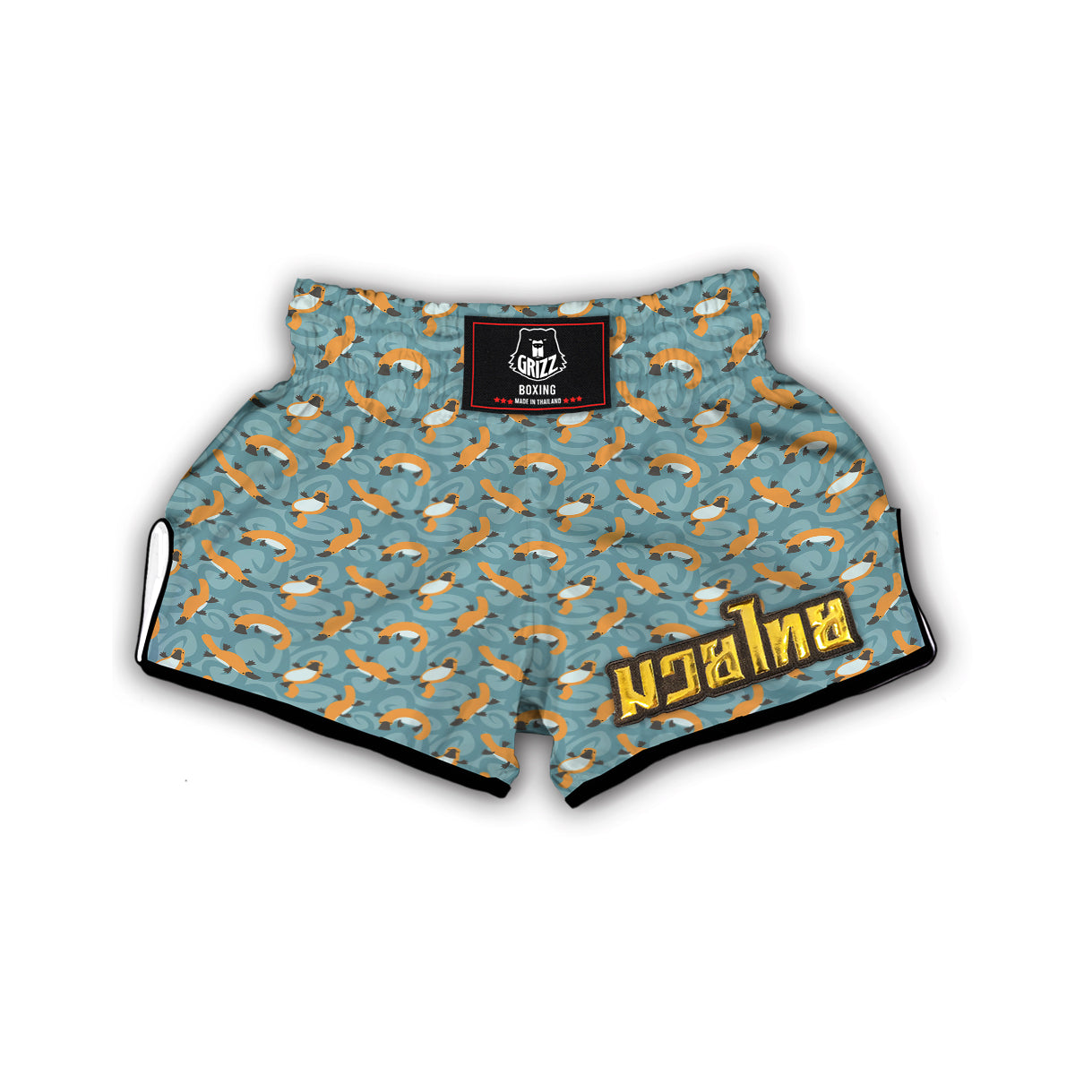 Platypus Funny Print Pattern Muay Thai Boxing Shorts-grizzshop