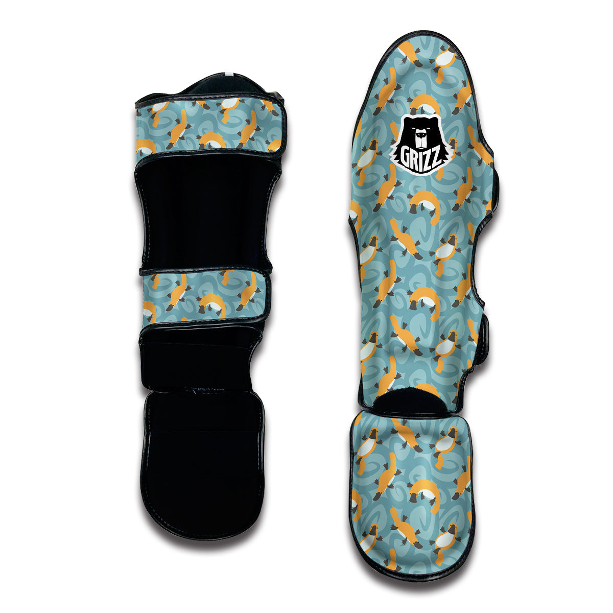 Platypus Funny Print Pattern Muay Thai Shin Guards-grizzshop