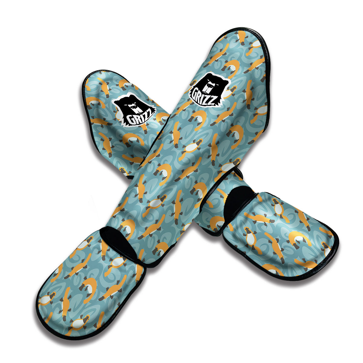 Platypus Funny Print Pattern Muay Thai Shin Guards-grizzshop