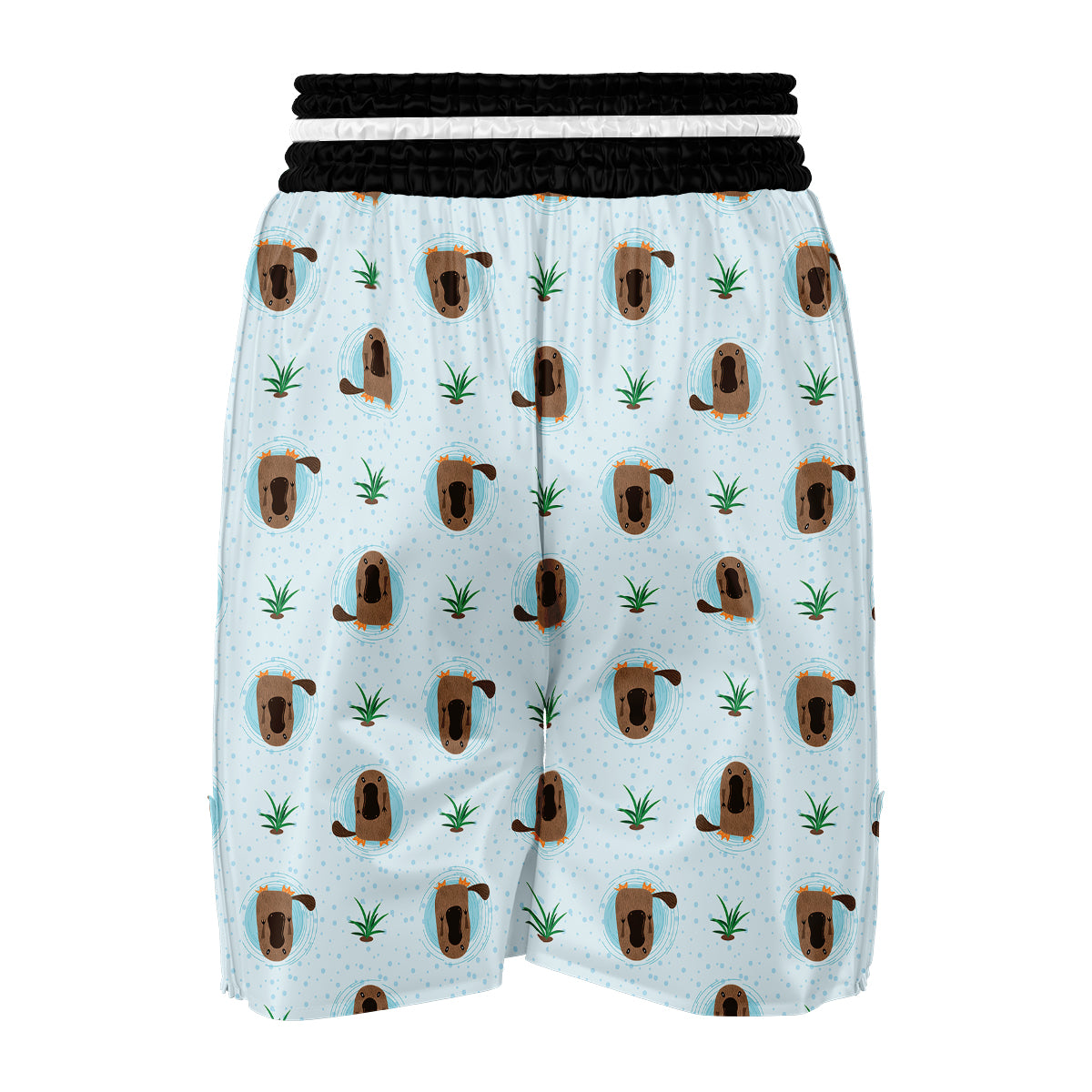 Platypus Hand Drawn Blue Print Pattern Boxing Shorts-grizzshop