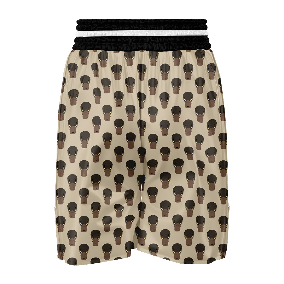 Platypus Head Brown Print Pattern Boxing Shorts-grizzshop
