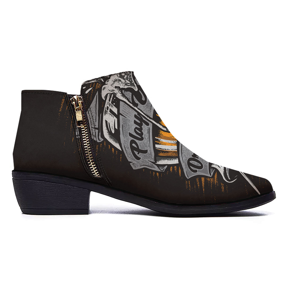 Play Dart Drink Beer Print Ankle Boots-grizzshop