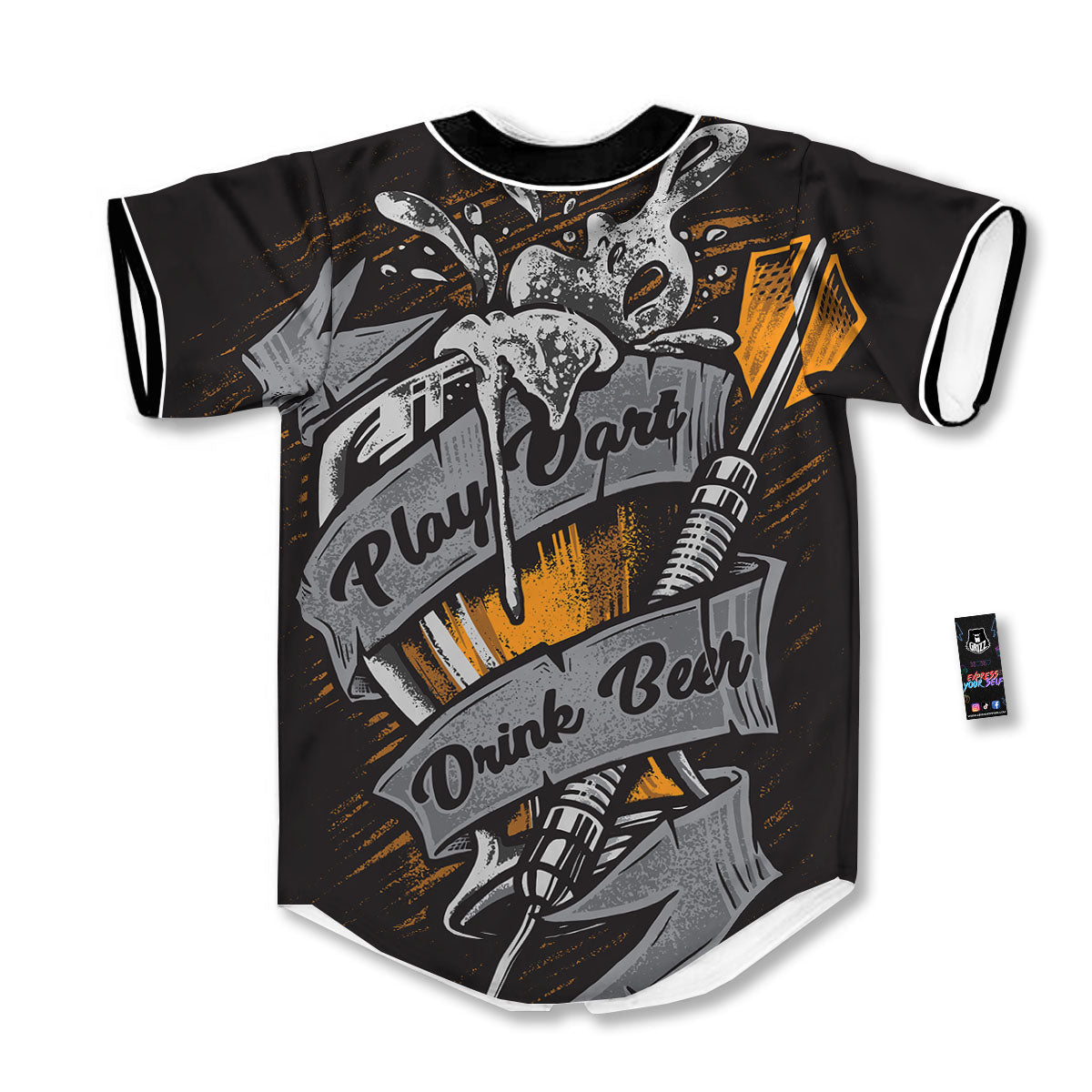 Play Dart Drink Beer Print Baseball Jersey-grizzshop