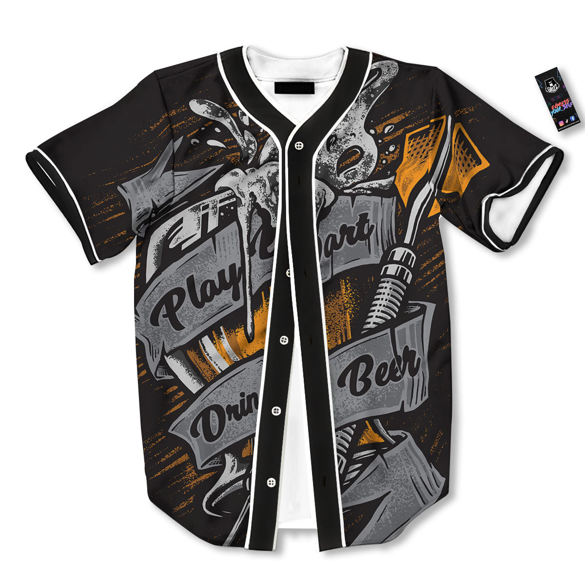 Play Dart Drink Beer Print Baseball Jersey-grizzshop