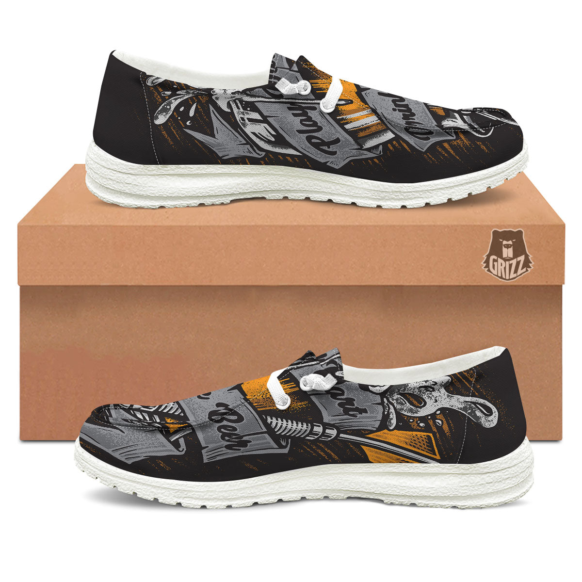 Play Dart Drink Beer Print Black Loafers-grizzshop