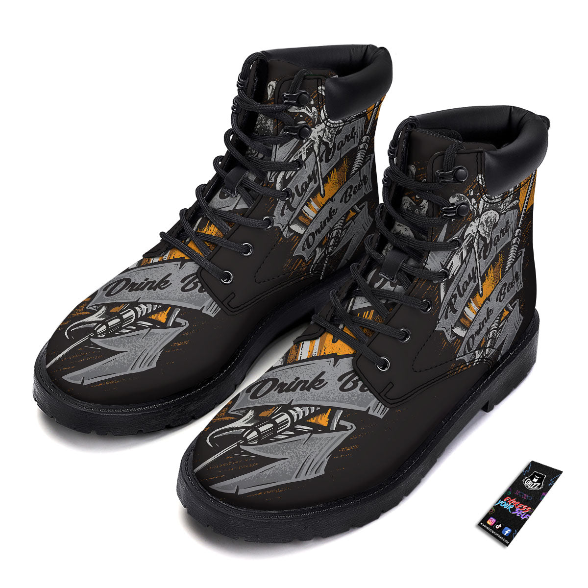 Play Dart Drink Beer Print Boots-grizzshop