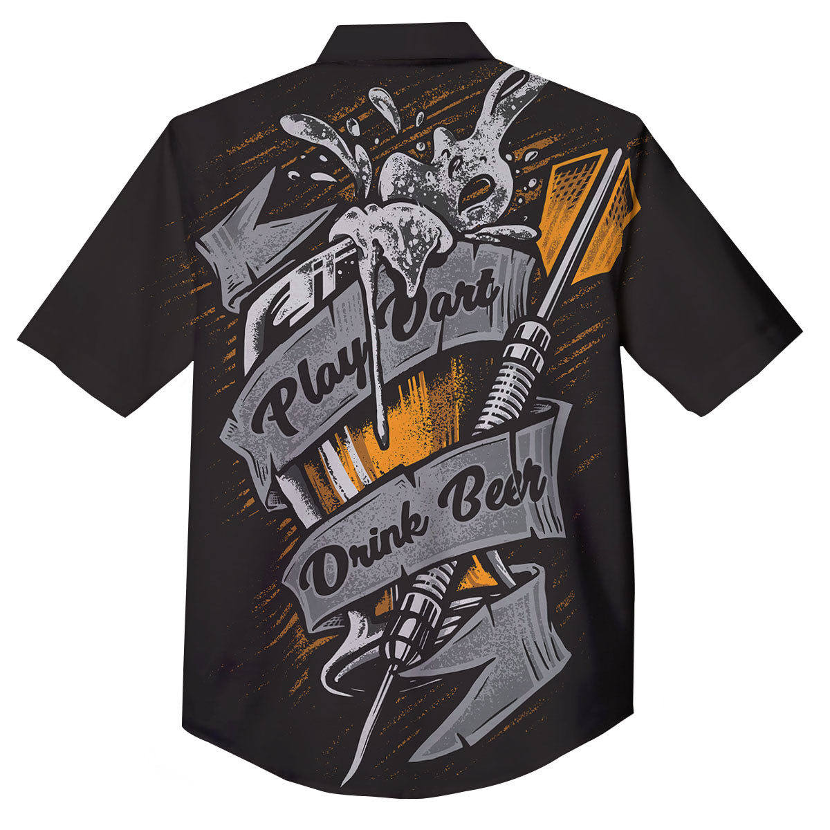 Play Dart Drink Beer Print Button Up Shirt-grizzshop