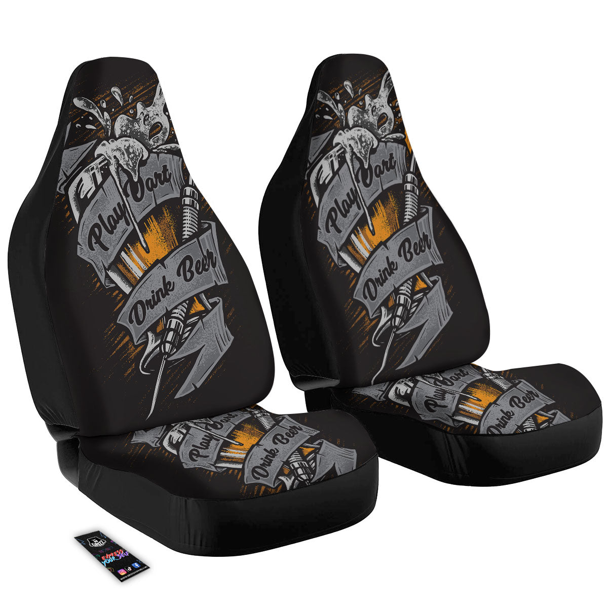 Play Dart Drink Beer Print Car Seat Covers-grizzshop