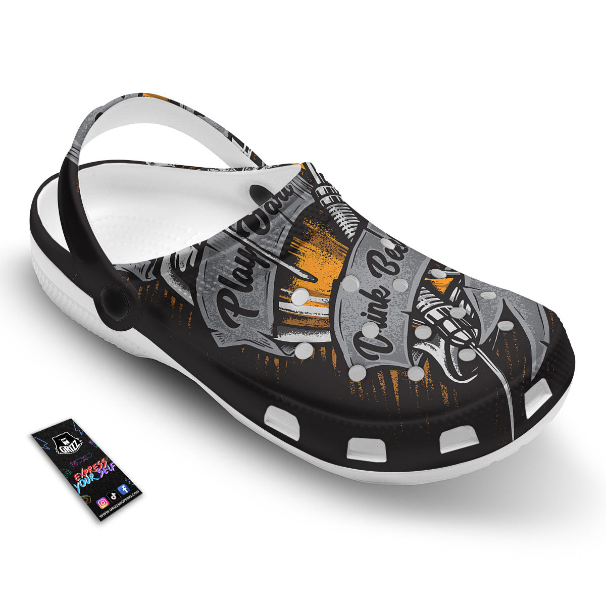 Play Dart Drink Beer Print Clog-grizzshop