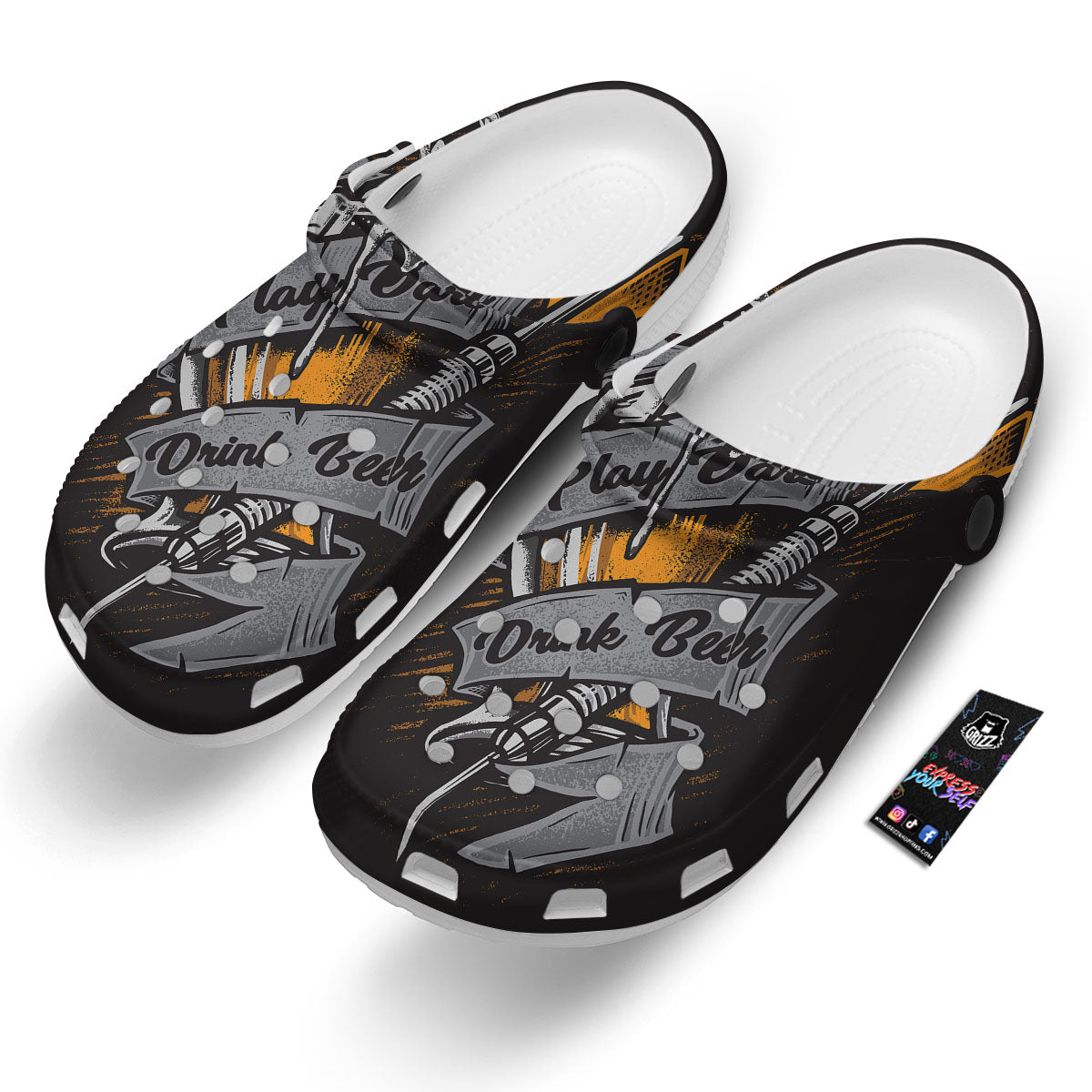 Play Dart Drink Beer Print Clog-grizzshop