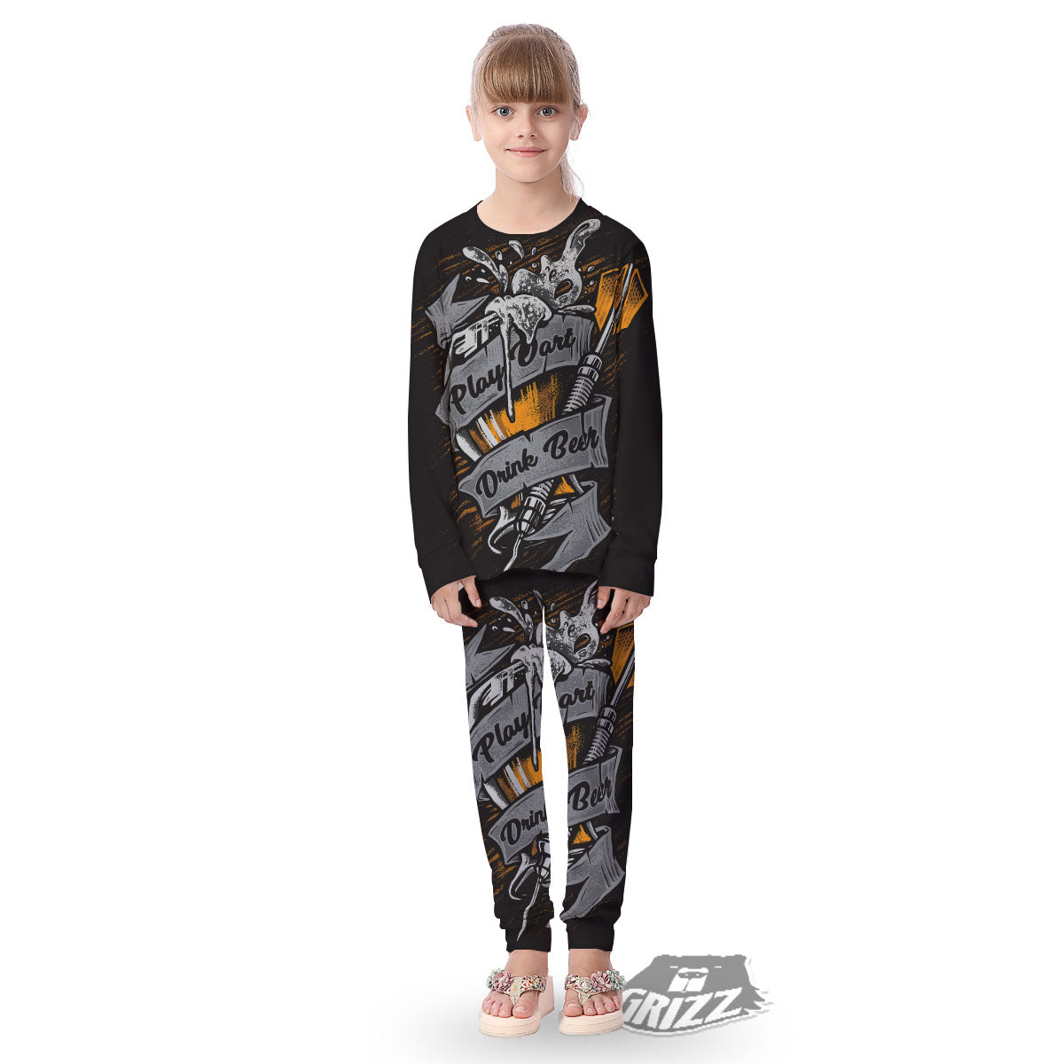 Play Dart Drink Beer Print Kid's Pajamas-grizzshop