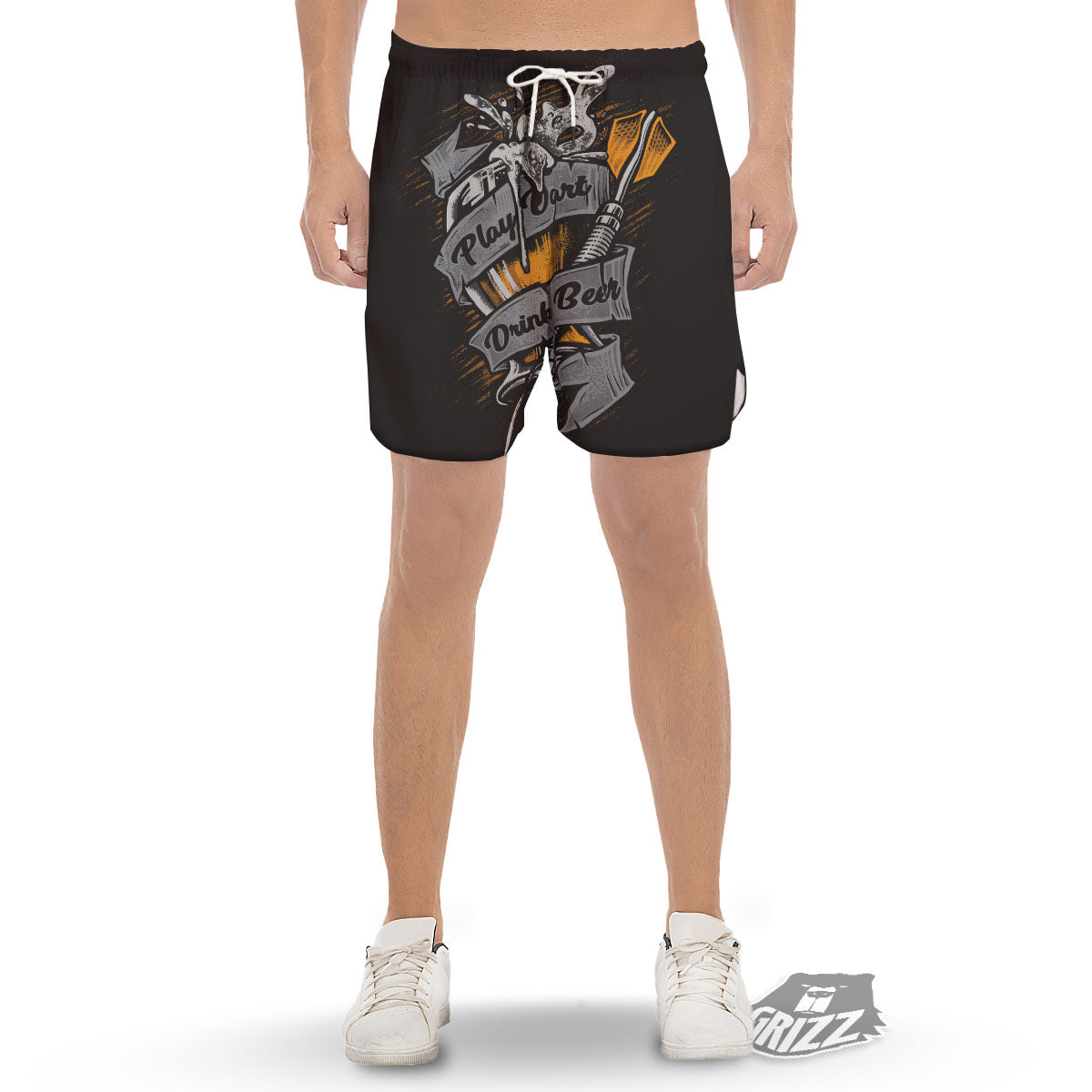 Play Dart Drink Beer Print Men's Gym Shorts-grizzshop