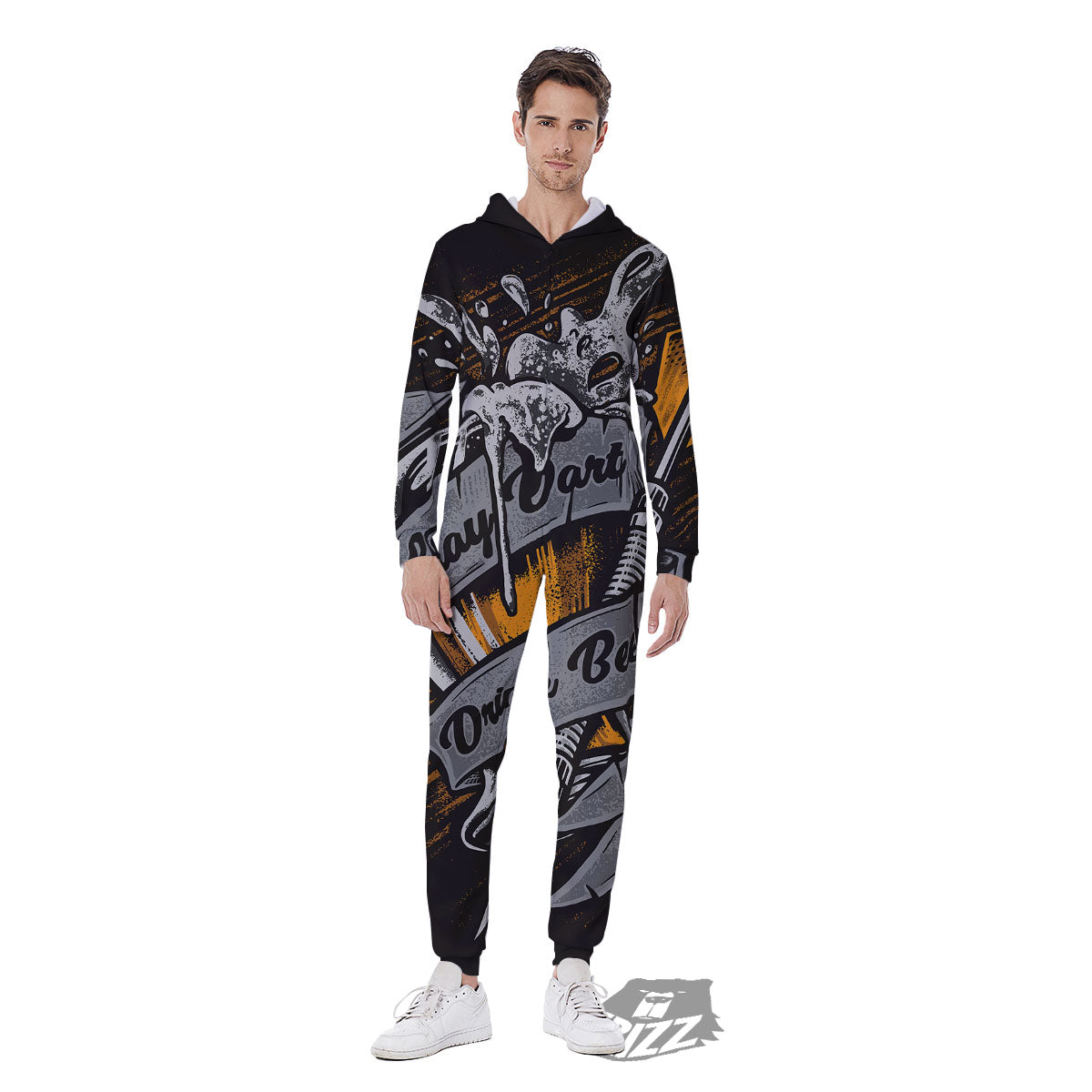 Play Dart Drink Beer Print Men's Jumpsuit-grizzshop