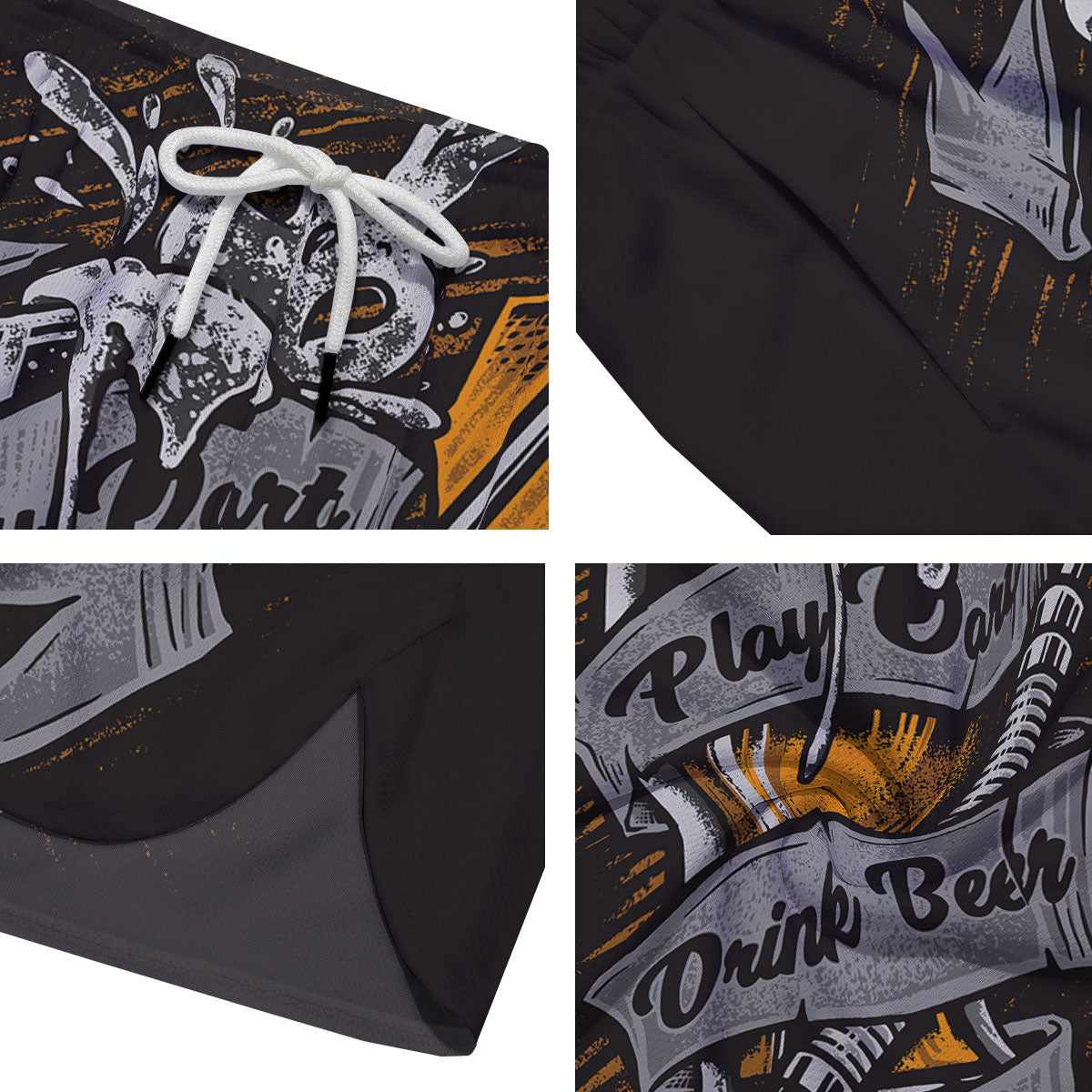 Play Dart Drink Beer Print Men's Running Shorts-grizzshop