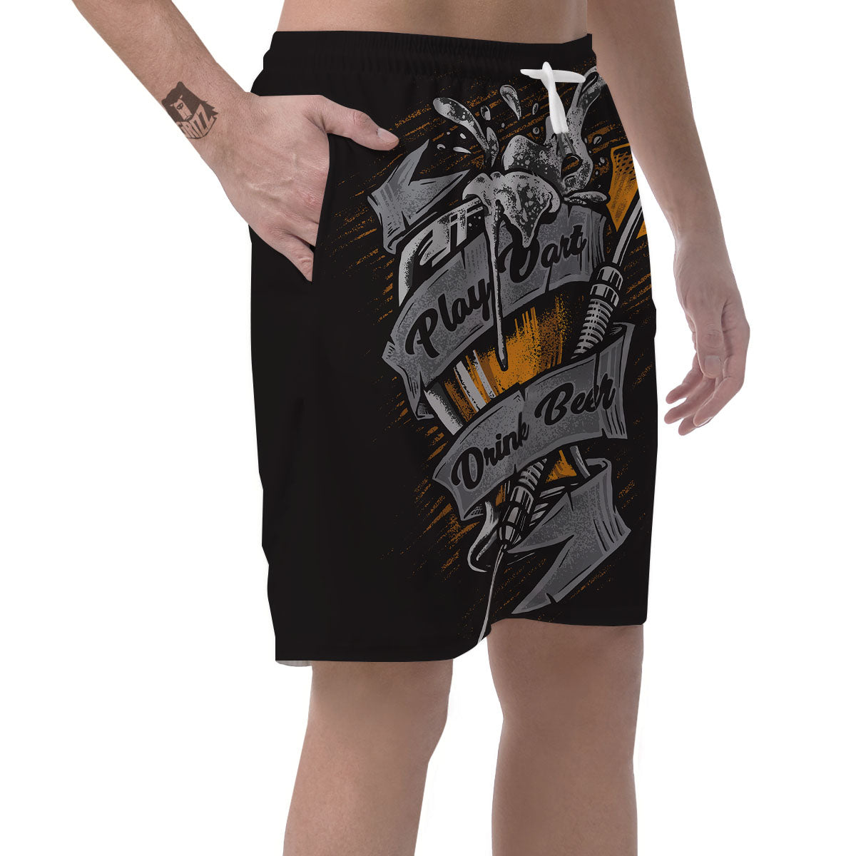 Play Dart Drink Beer Print Men's Shorts-grizzshop