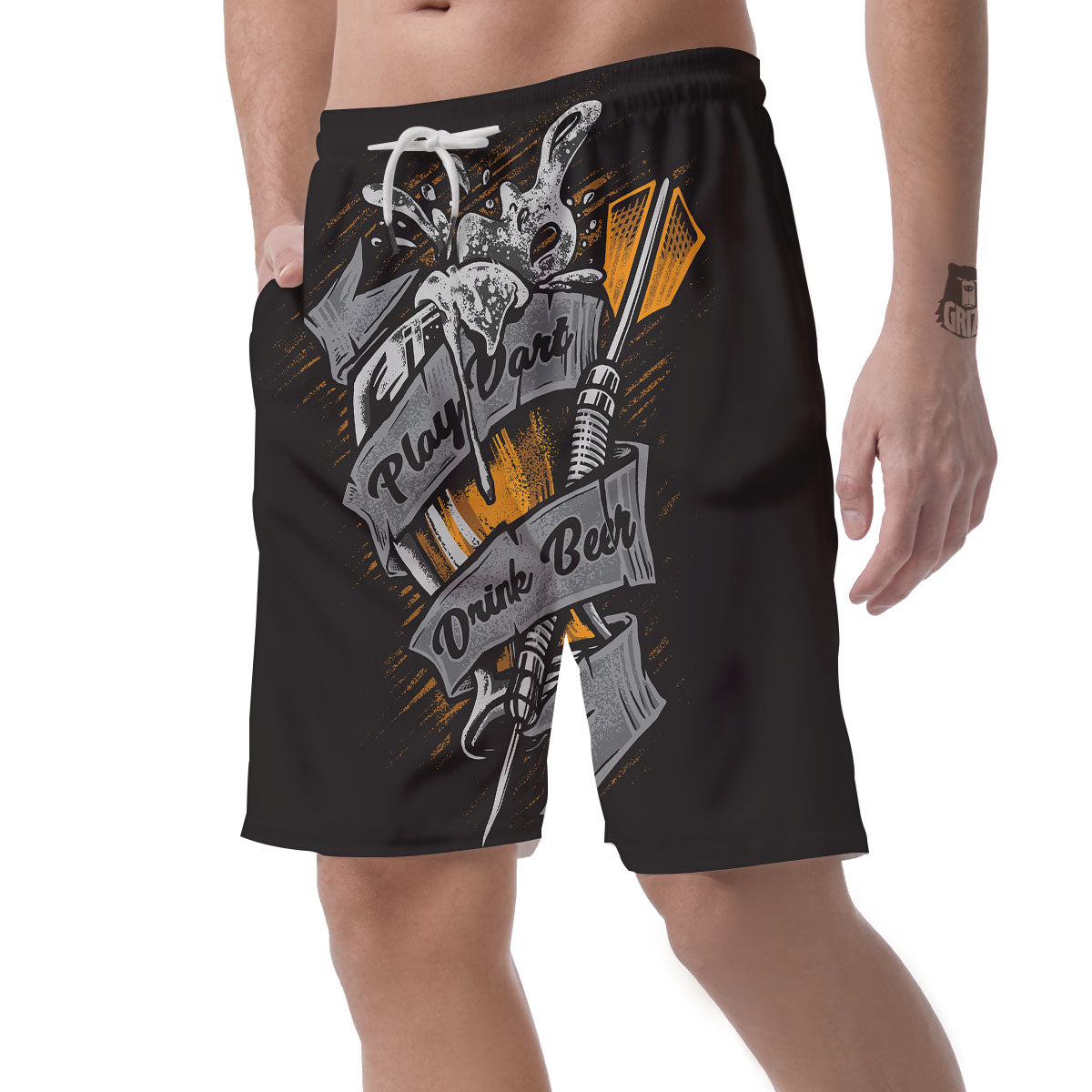 Play Dart Drink Beer Print Men's Shorts-grizzshop