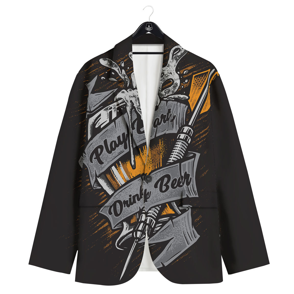 Play Dart Drink Beer Print Men's Sport Coat-grizzshop