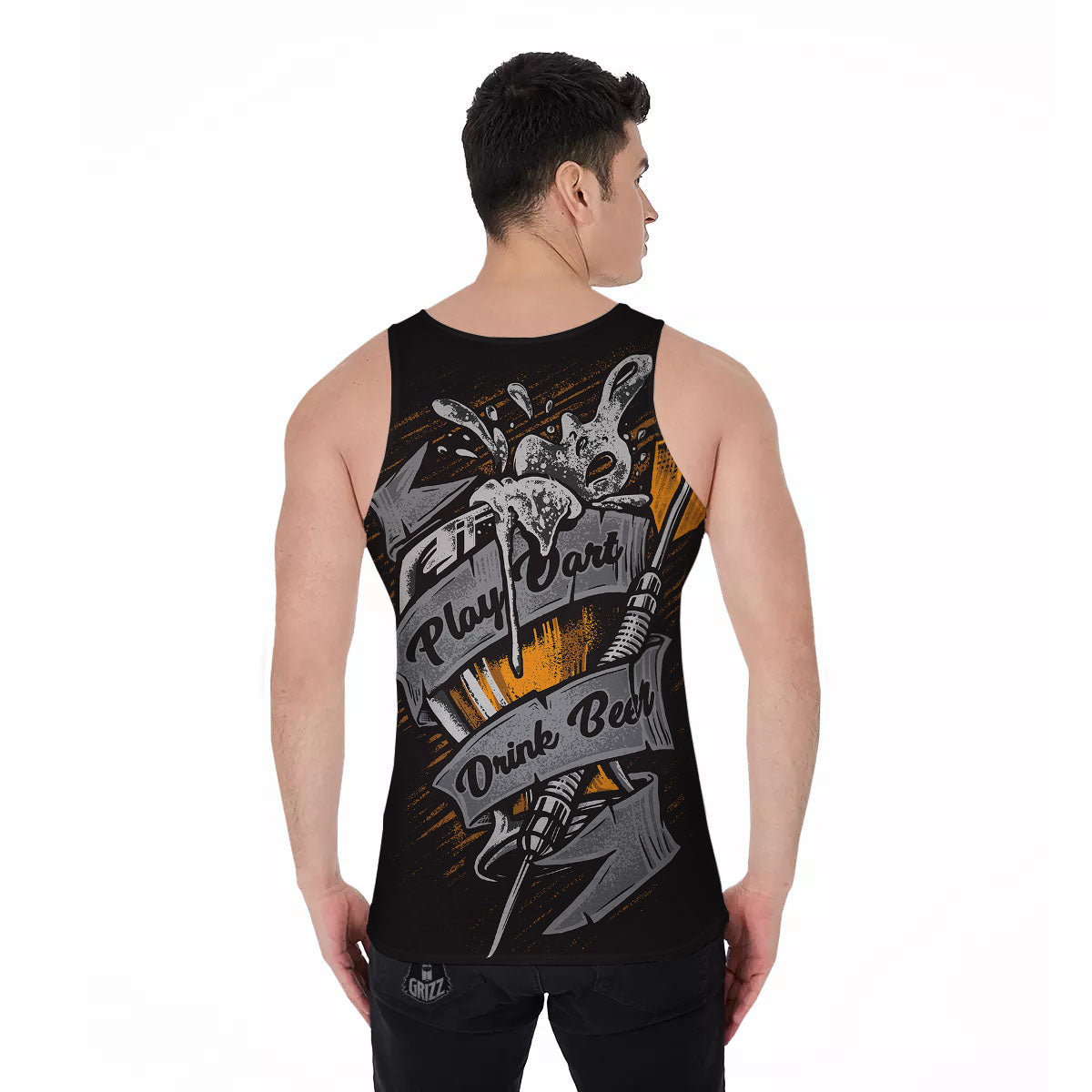 Play Dart Drink Beer Print Men's Tank Top-grizzshop